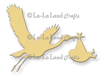  La-La- Land die Stork med baby 7,8x5,5cm
